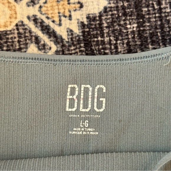 BDG Ribbed Bodysuit Vneck Spaghetti Straps Blue Size Large - Picture 7 of 10